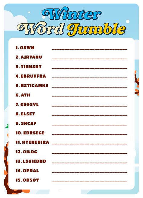 Word Jumbles Printable - Customize and Print