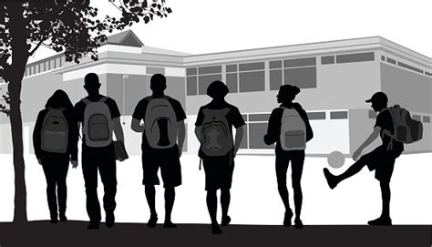 Friends Walking To School Stock Illustration - Download Image Now - iStock