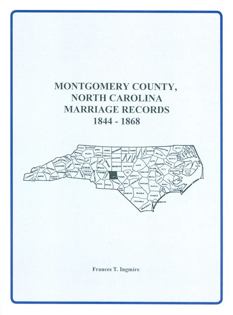 Montgomery County, NC Marriage Records: 1844-1868 - Southern Genealogy ...