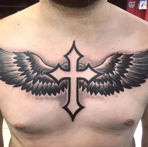 Cross wings tattoo #tattooideas #mentattoo #quotetattoos #tattoos # ...