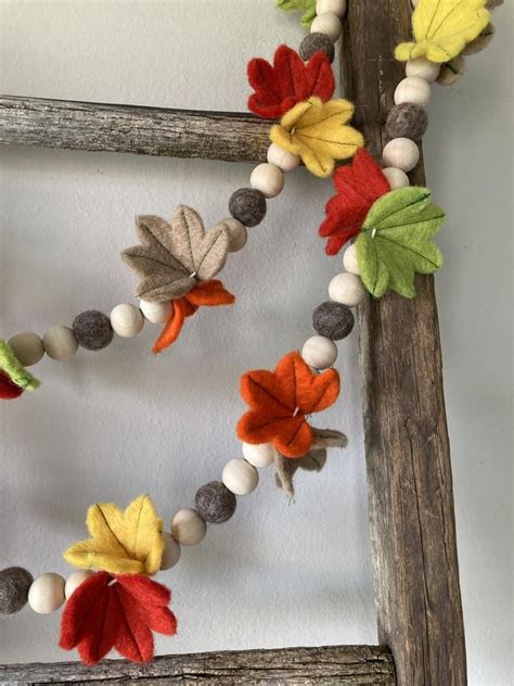 Fall leaf garland. Felted leaves 5ft – LoaLy | Fall leaf garland, Fall felt crafts, Fall garland