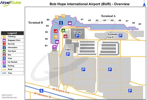 Burbank airport map - Bur airport map (California - USA)