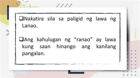 SOLUTION: Pangkat etniko ng mindanao - Studypool