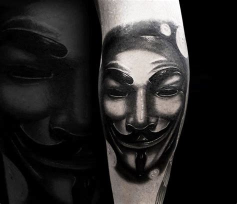 Vendetta mask tattoo by Benjamin Blvckout | Photo 25129