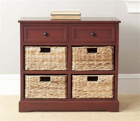 Safavieh Herman 2-Drawer Storage Unit with 4 Wicker Baskets - Walmart.com