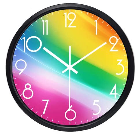 Colorful Creative Rainbow New Quartz Wall Clock Modern Design Silent Living Room Clock Home ...