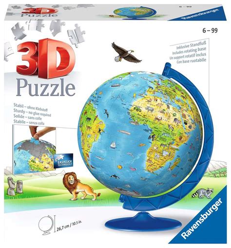 Children's World Map 3D Puzzle, 180pc | Maps 3D Puzzle® | 3D Puzzle® | Products | uk | Children ...