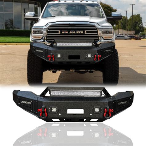 Vijay For 2019-2023 Dodge Ram 2500/3500 Steel Front Bumper W/Winch Plate&Lights | eBay