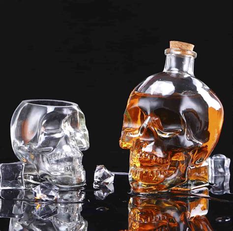 Skull Liquor Bottle and Liqueur glass 100ml 180ml 400ml 750ml - Custom Glass Bottles, Jars ...