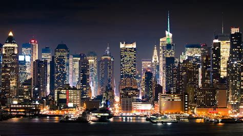 1728x972px | free download | HD wallpaper: lighted buildings, city, new york, manhattan, night ...