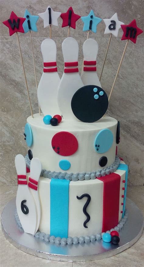 Bowling Birthday Cake. Buttercream cake with fondant decorations. | Bowling party themes ...