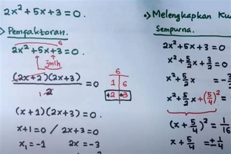 Menyelesaikan Persamaan Kuadrat Dengan Rumus Abc