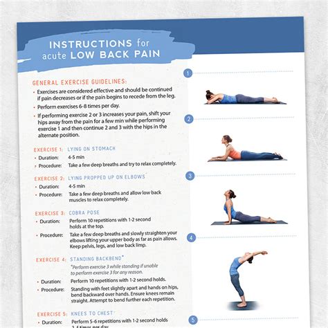 Instructions for Acute Low Back Pain – Adult and pediatric printable ...