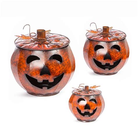 Metal Jack-O"-Lantern Set - Fall and Halloween - Primitive Decor ...