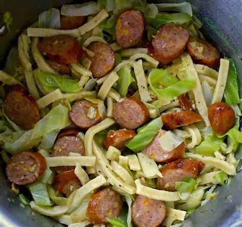 Bacon & Cheddar Sausage Halushki - Wildflour's Cottage Kitchen