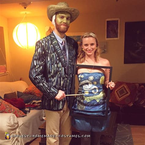 Homemade Van Gogh and Starry Night Creative Couple Costume