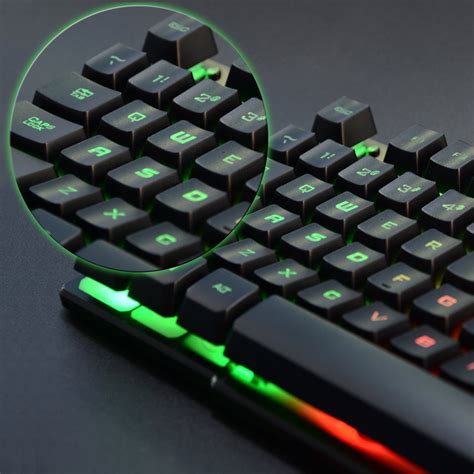 Gaming Keyboard Rainbow Color LED Light Up usb Wired Large Size 605963988763 | eBay