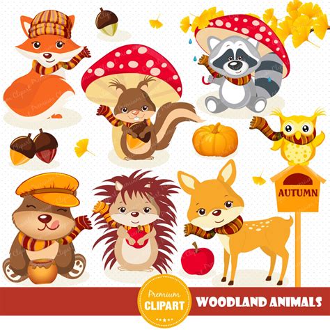 Fall animals clipart commercial use fall clipart season