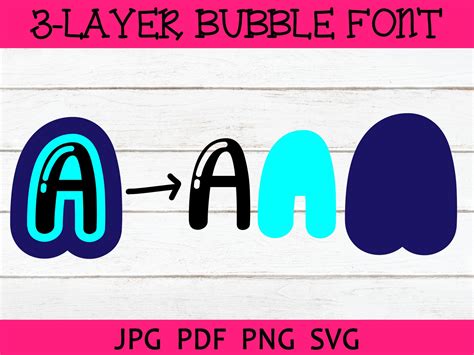 Bubble Outline Font SVG Layer Font SVG Bubble Font - Etsy