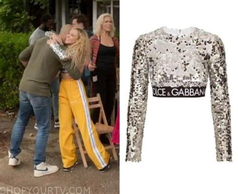 Ted Lasso: Season 3 Episode 12 Keeley's Silver Sequin D&G Crop Top ...