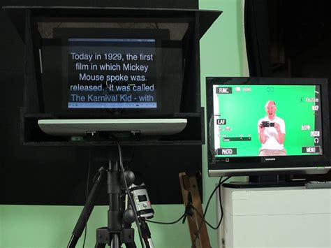 Our shoot through teleprompter. | This is our green screen s… | Flickr