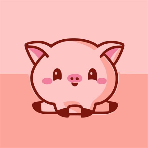 Cute Pig illustration Pig kawaii chibi vector drawing style Pig cartoon 17048271 Vector Art at ...