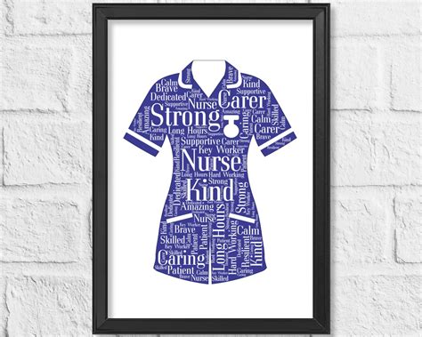 DIGITAL DOWNLOAD Personalised Nurse Word Art Gift Print - Etsy UK