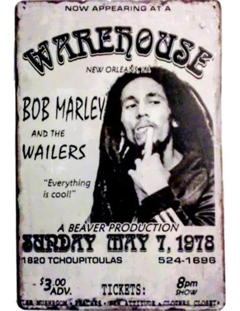 BOB MARLEY WAILERS Vintage Concert Metal Sign 70s Reggae Music Tin Sign 12x8 $13.50 - PicClick