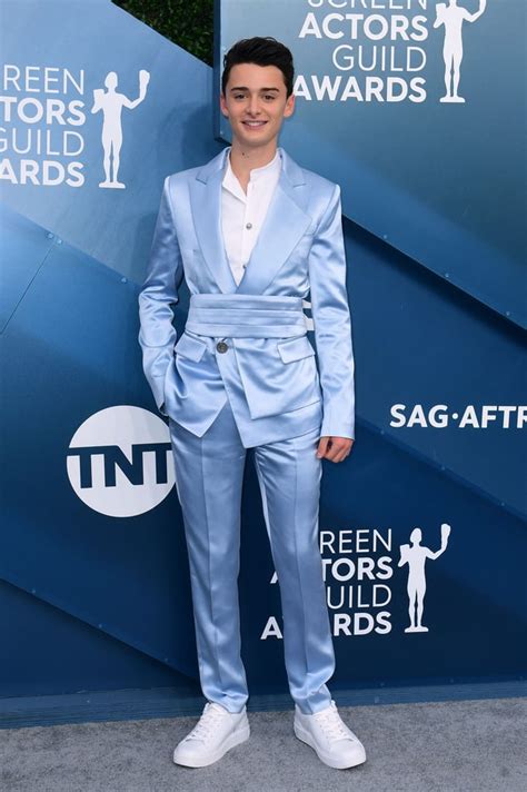 Noah Schnapp at the 2020 SAG Awards | Noah Schnapp's Blue Balmain Suit at the SAG Awards ...