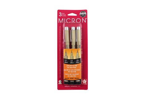 Pigma Micron Set of 3 Black Pens – Rileystreet Art Supply