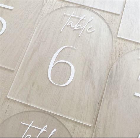 Arched Frosted Acrylic Table Numbers - Etsy | Acrylic table number, Diy ...