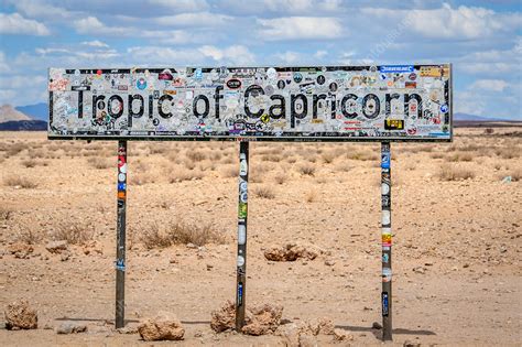 Tropic of Capricorn sign - Stock Image - C049/9085 - Science Photo Library