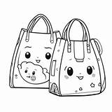 Two Cute Bags Coloring Pages Outline Sketch Drawing Vector  sketch template