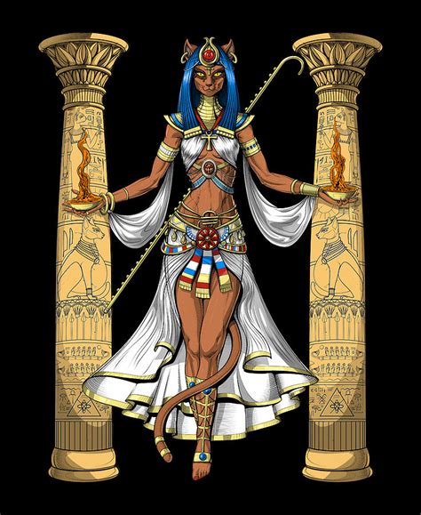 Egyptian Goddess Bastet Digital Art by Nikolay Todorov - Fine Art America