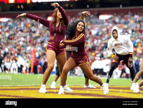 Washington Commanders cheerleaders perform during an NFL football game ...