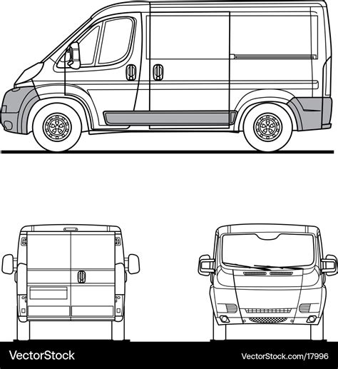 Van outline Royalty Free Vector Image - VectorStock