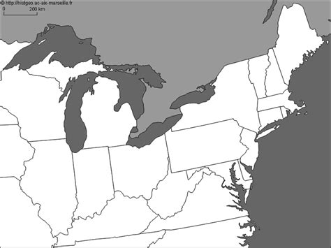 Blank Map of Great Lakes Region for Thomas Edison: Young Inventor Study ...