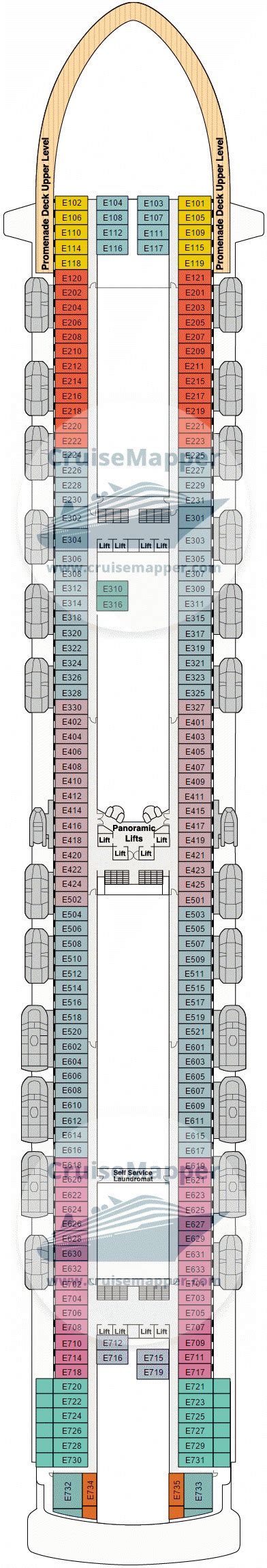 Caribbean Princess deck 8 plan | CruiseMapper