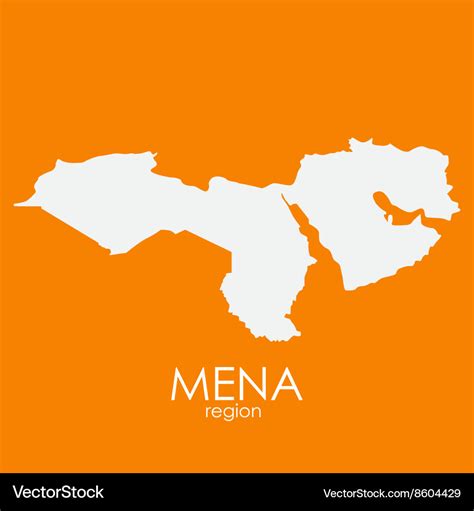 Mena region map Royalty Free Vector Image - VectorStock