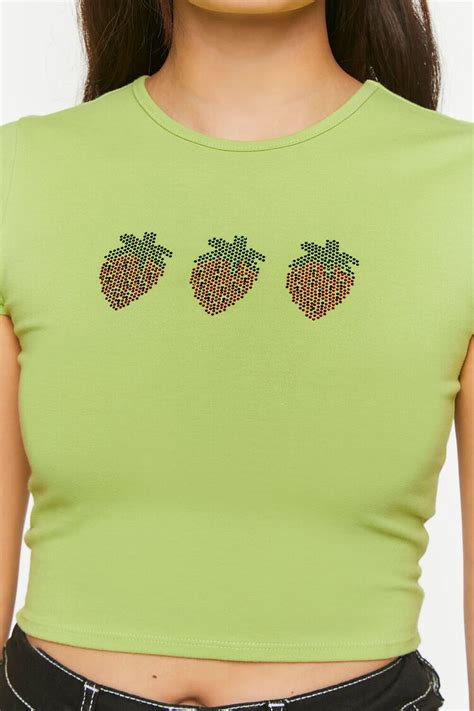 Rhinestone Strawberry Graphic Tee