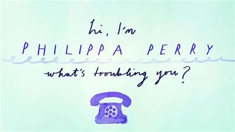 a drawing of a phone with the words, i am phillipa perry what's troublesing you?