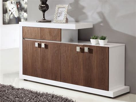 Ramos 4 Door Walnut & White Gloss Sideboard | Sideboards from FADS | Walnut living room, White ...