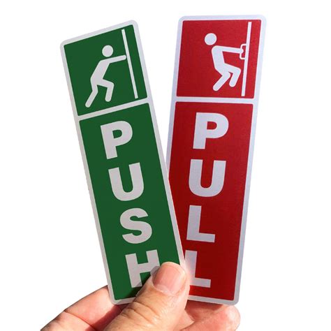 Push Pull Signs for Door with Cliparts, SKU: DP-0124