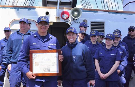 DVIDS - Images - USCGC Eagle crew member awarded ribbon and plaque ...