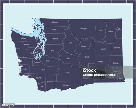 Washington Counties Map Printable Stock Illustration - Download Image Now - Downloading, Freedom ...