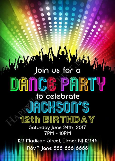 Dance Party Invitation Disco Party Invitation Disco Dance | Etsy ...