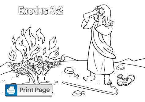 Burning Bush Coloring Page Printable