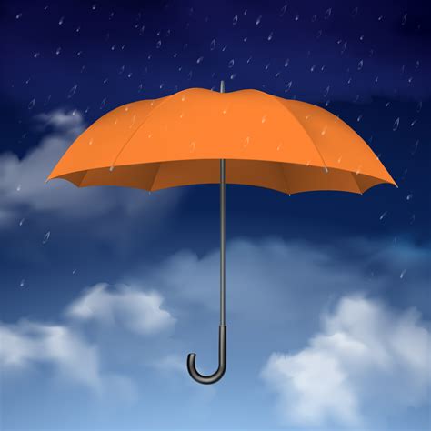 Orange Umbrella on sky with clouds background 466930 Vector Art at Vecteezy