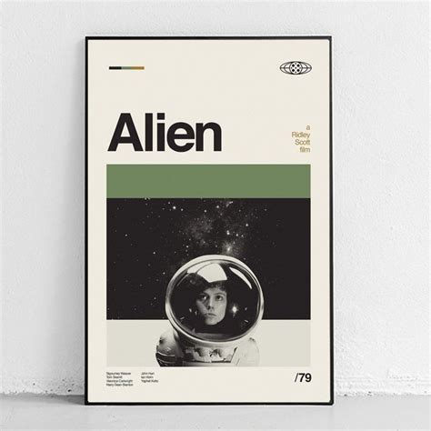 Alien Poster - Ridley Scott minimalist art, midcentury modern design ...