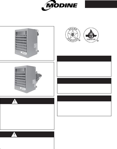 Modine Manufacturing Heating System PDB User Guide | ManualsOnline.com